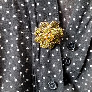 Vintage LOUIS STERN Rhinestone Brooch Signed LS